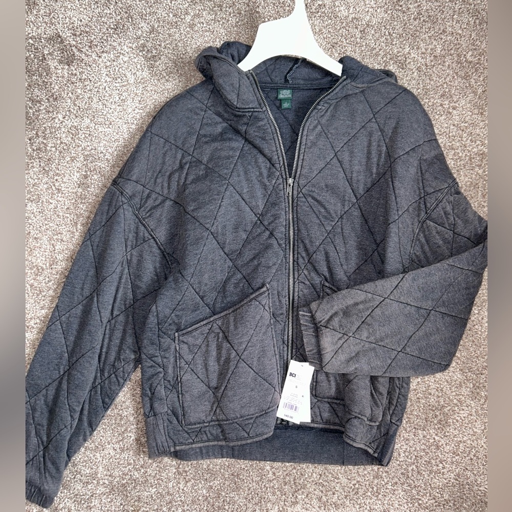 Womens quilted gray jacket